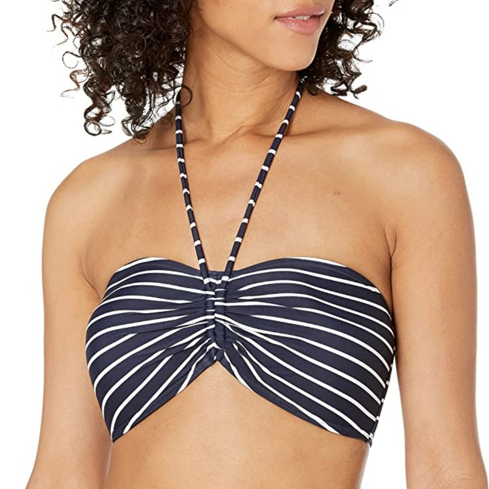 NEW- Tommy Hilfiger Women's Bikini/Bandeau Top! Small Blue & White